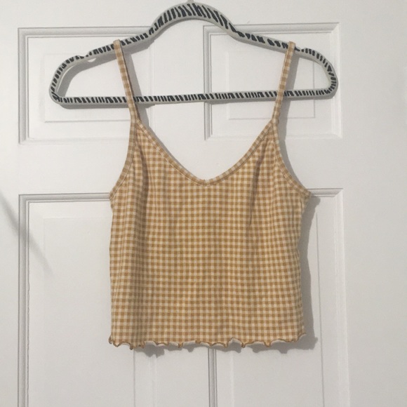 PacSun Tops - ✨Pacsun Basics Yellow Checkered Crop Top✨